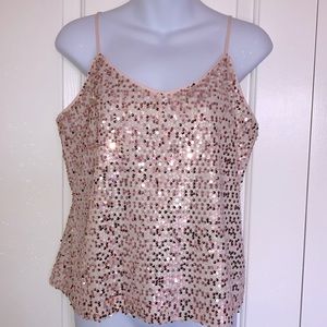 Versatile sequined spaghetti straps.